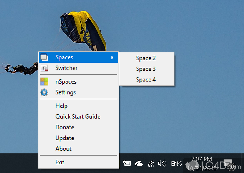 Multi Desktops are always at your hand - Screenshot of nSpaces