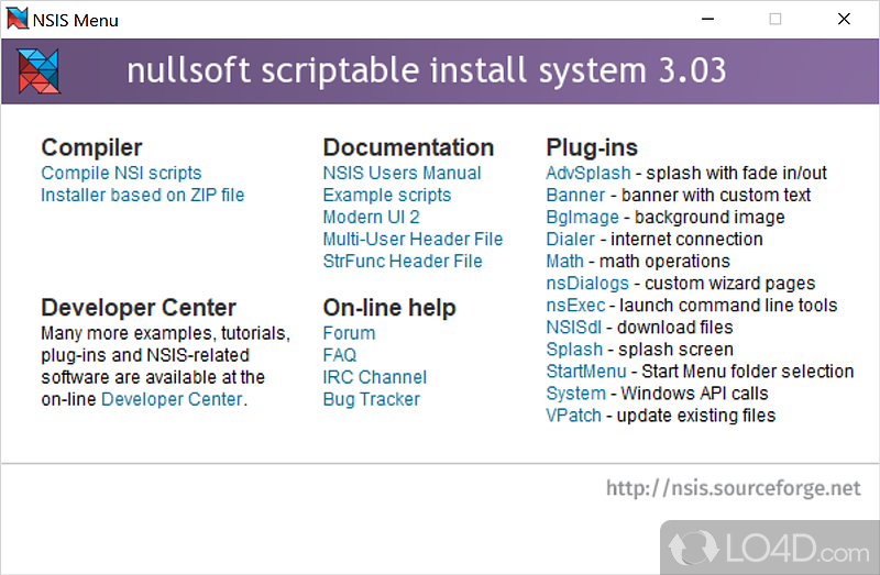 Professional and app that comes in for users who want to create installers and communicate with other software components - Screenshot of Nullsoft Scriptable Install System