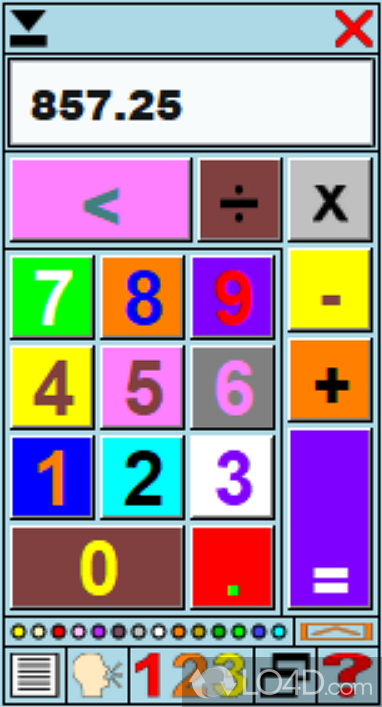 Basic calculator designed for children using the home PC - Screenshot of Numbaz