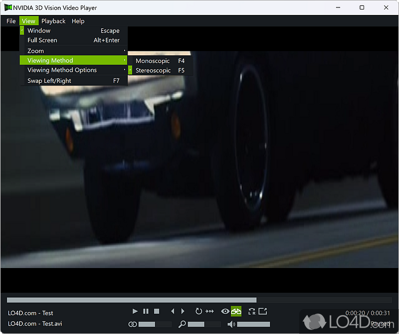 NVIDIA 3D Vision Video Player: Flash - Screenshot of NVIDIA 3D Vision Video Player