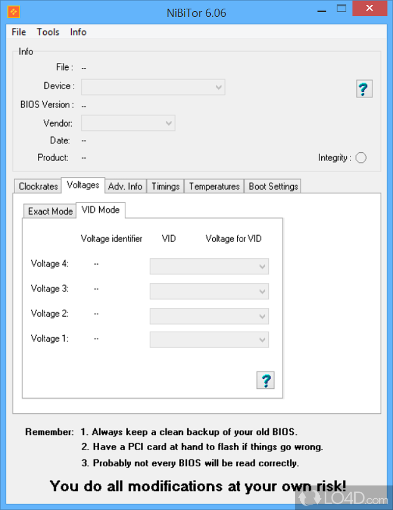 Manage timings and fan control - Screenshot of NVIDIA BIOS Editor