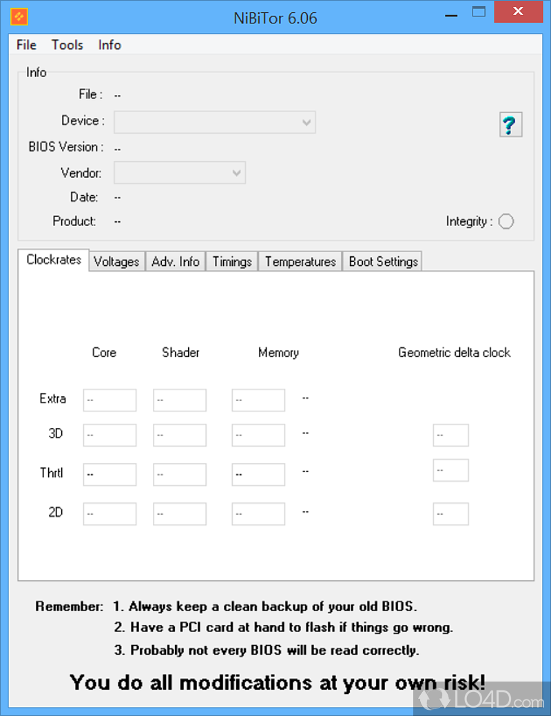 Thorough editable configuration settings - Screenshot of NVIDIA BIOS Editor