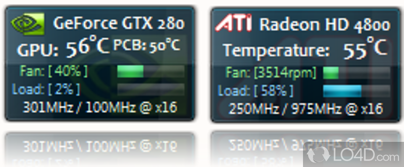 Gadget to display the temperature of Nvidia card - Screenshot of NVIDIA Sidebar Gadget