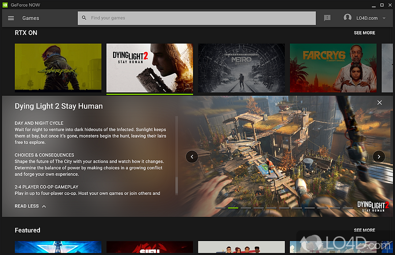 Some special features - Screenshot of NVIDIA GeForce Now