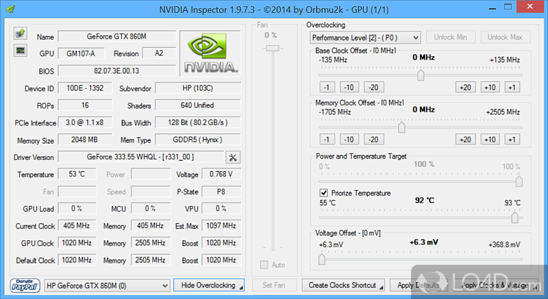 View info about Nvidia video card installed on your laptop - Screenshot of Nvidia Profile Inspector