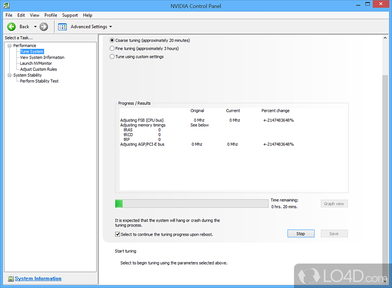 Optimize the nVidia motherboard - Screenshot of nVidia nTune