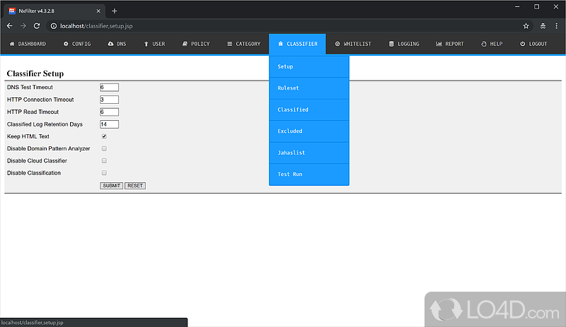 NxFilter: User interface - Screenshot of NxFilter