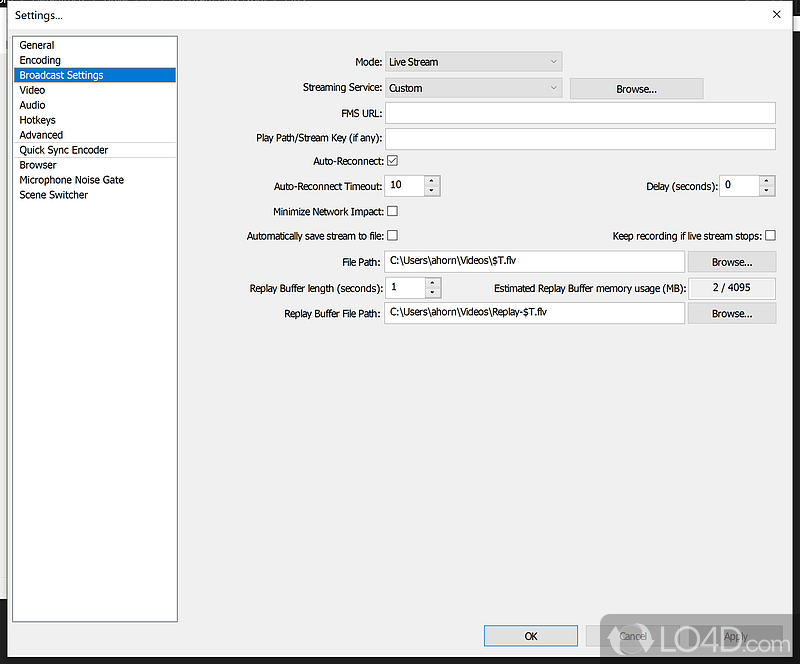 Popular video recording and editing software - Screenshot of OBS Classic