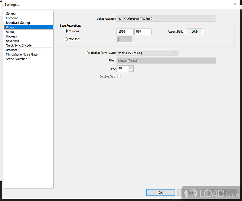 OBS Classic: Intuitive design - Screenshot of OBS Classic