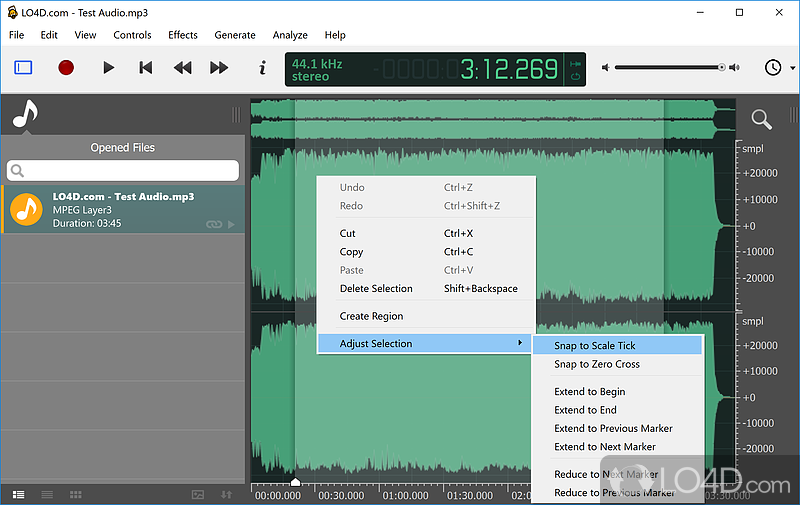 Simple program to edit audio files - Screenshot of ocenaudio