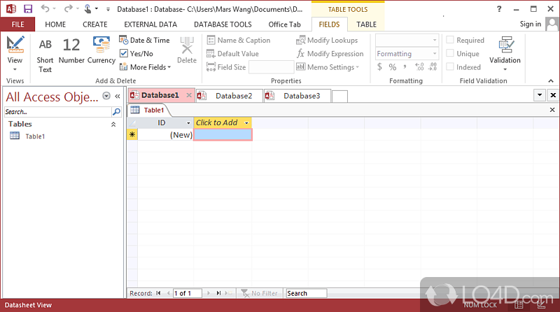 Office Tab: User interface - Screenshot of Office Tab