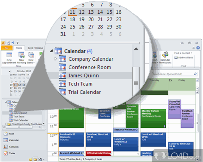 OfficeCalendar for Outlook: User interface - Screenshot of OfficeCalendar for Outlook