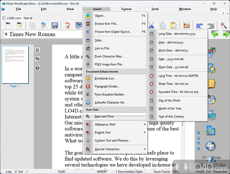 Fully featured alternative to programs like Microsoft Office - Screenshot of OmegaOffice HD+