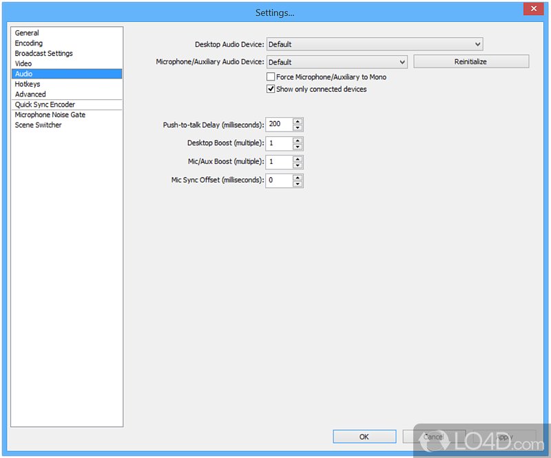 Creating and publishing live and recorded content - Screenshot of Open Broadcaster Software