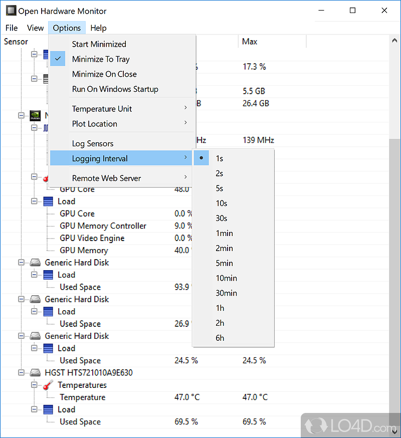 Open Hardware Monitor: Other Benefits - Screenshot of Open Hardware Monitor