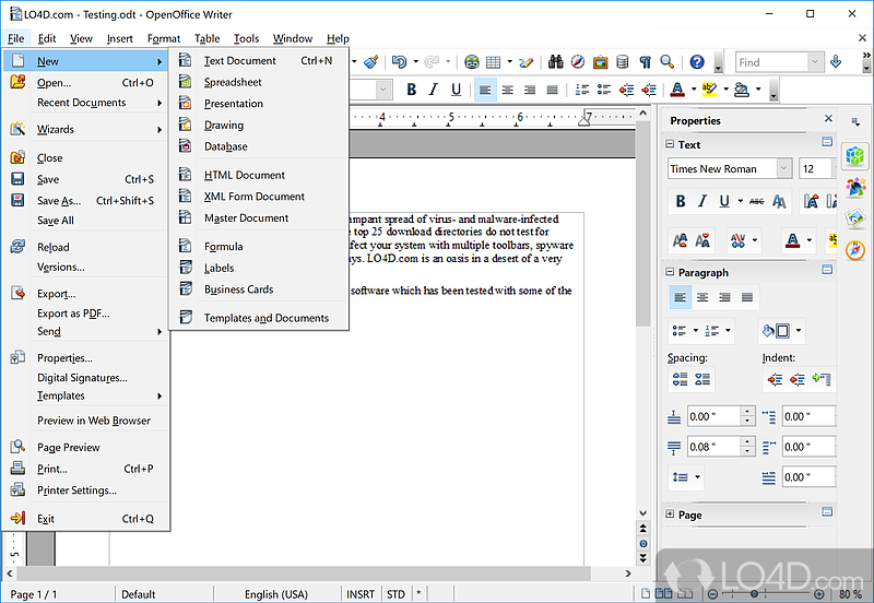 Alternative for Microsoft Office (Excel, Word, PowerPoint) - Screenshot of Apache OpenOffice