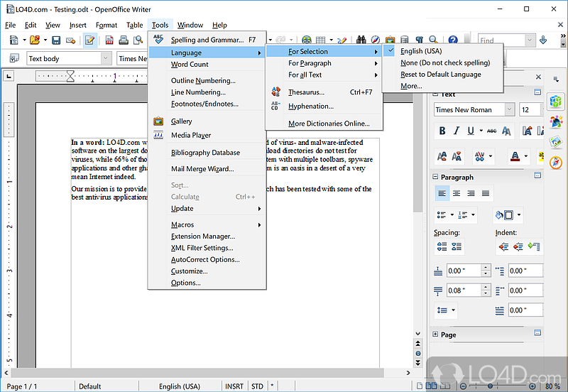 Apache OpenOffice: Writer: - Screenshot of Apache OpenOffice