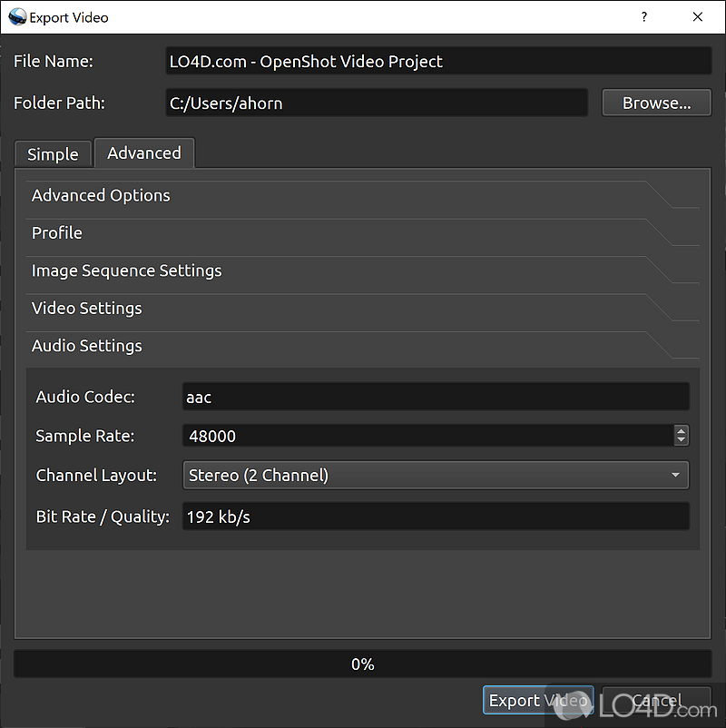 OpenShot Video Editor: Extract the audio - Screenshot of OpenShot Video Editor
