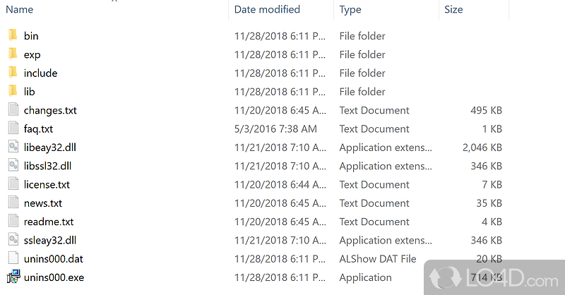 Supports various encryption algorithms - Screenshot of OpenSSL