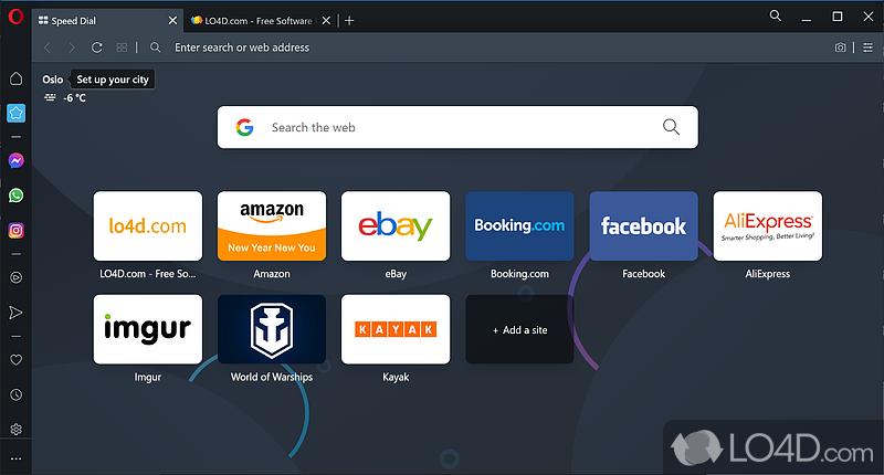 Smart and practical interface - Screenshot of Opera Web Browser