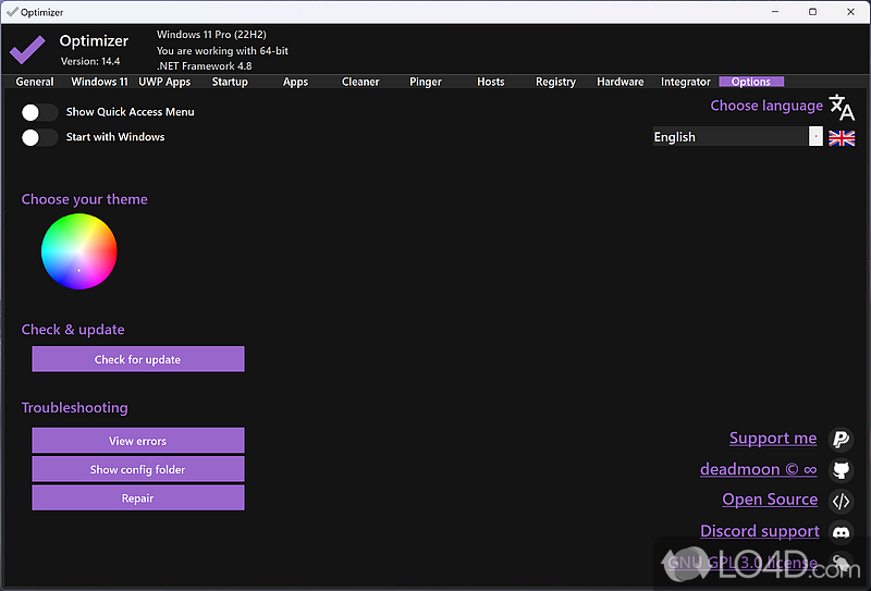 Optimizer: Supports - Screenshot of Optimizer