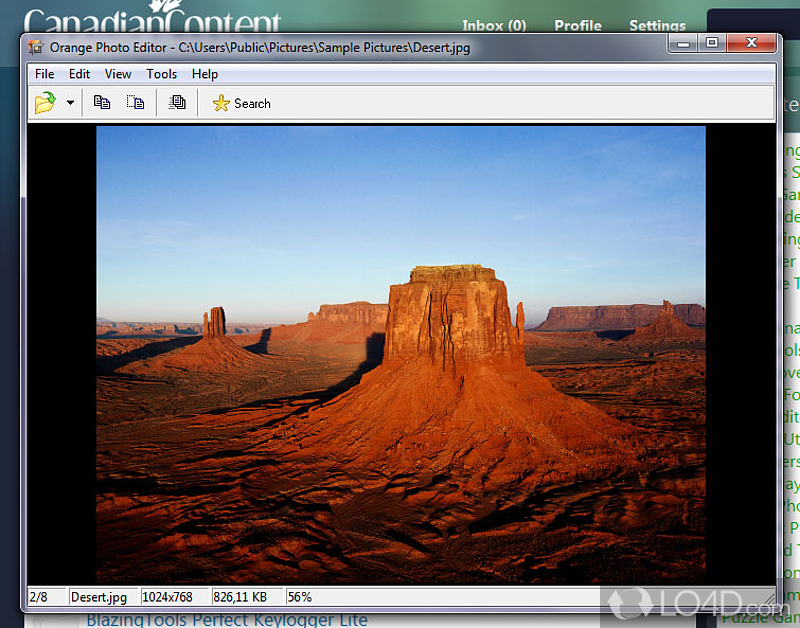 Orange Photo Editor: User interface - Screenshot of Orange Photo Editor