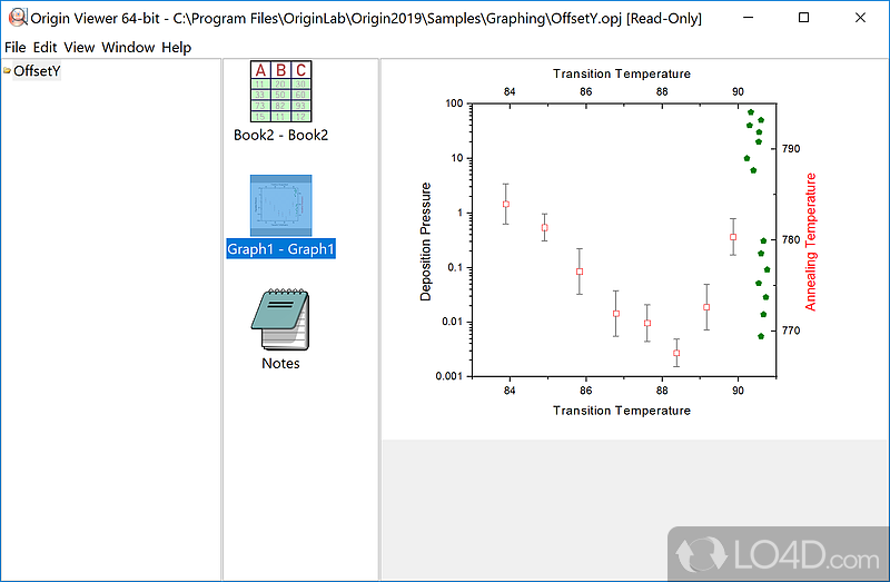 Preview projects created using Origin and copy the information from them - Screenshot of Origin Viewer