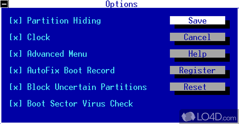 Install, boot and manage up to one hundred independent operating systems on computer - Screenshot of OSL2000 Boot Manager