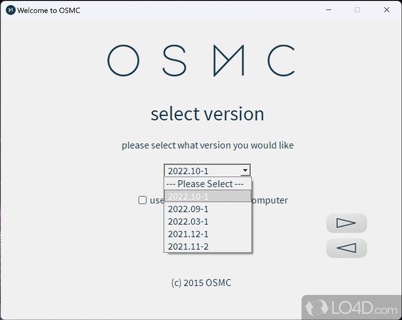 Installer for the OSMC media player for Raspberry Pi computers - Screenshot of OSMC (Raspbmc)