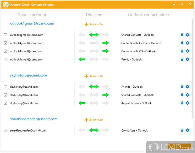 Sync Your Outlook and Google Accounts - Screenshot of Outlook4Gmail