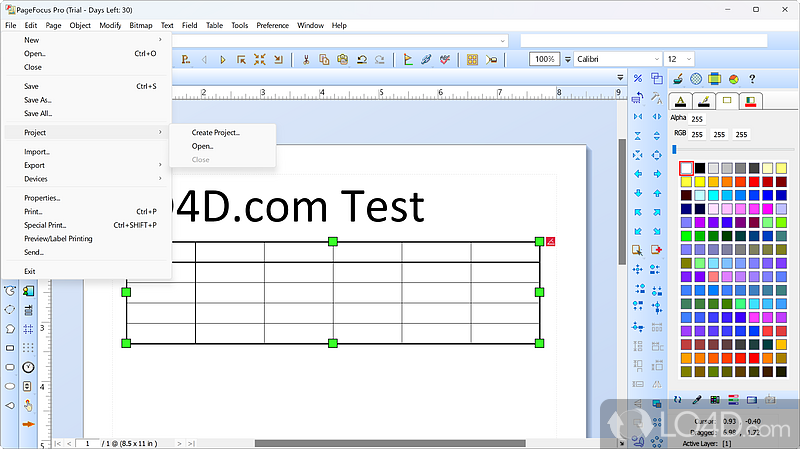 PageFocus Pro: User interface - Screenshot of PageFocus Pro