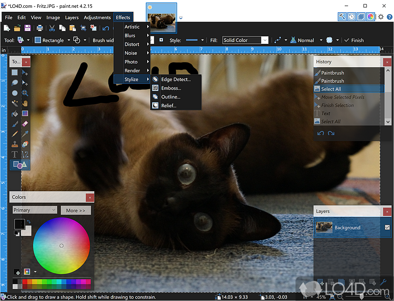 Paint.NET: Lightweight - Screenshot of Paint.NET