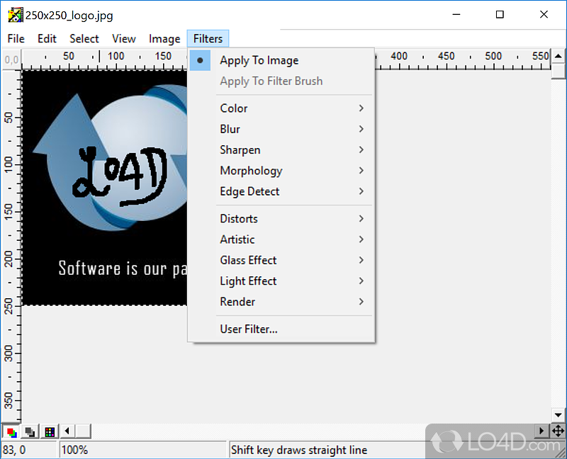 Digital image processing software - Screenshot of PaintStar