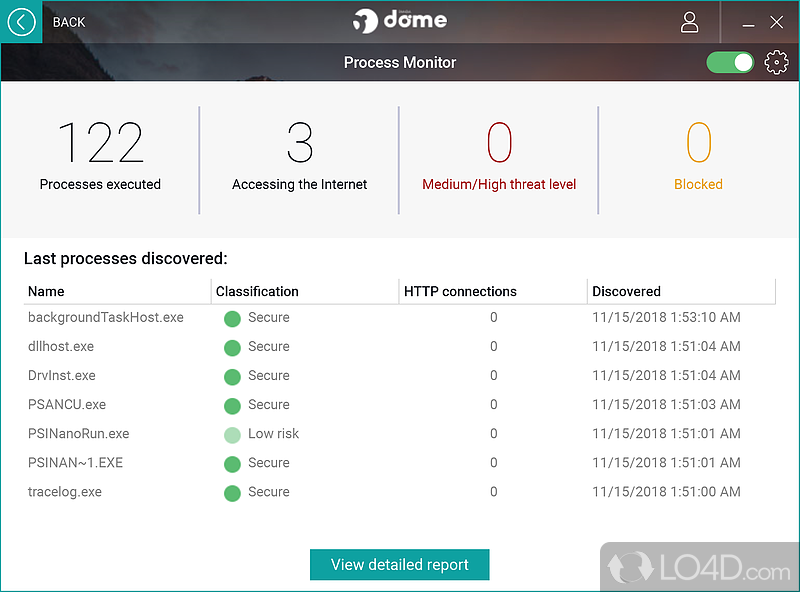 Displays the security status of your device - Screenshot of Panda Free Antivirus (Panda Dome)