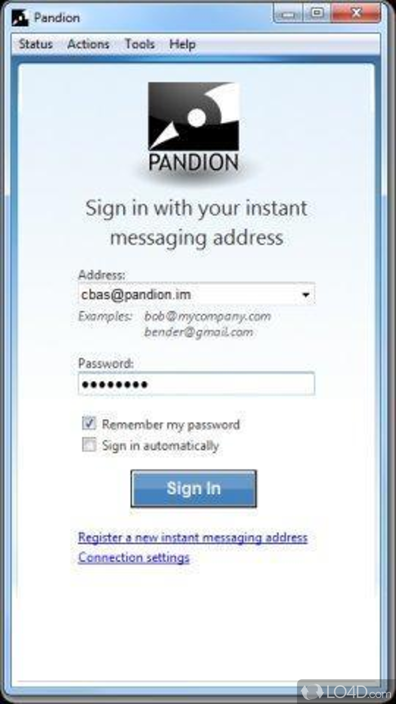 Instant messaging client for XMPP networks worth having when you need to keep in touch with buddies - Screenshot of Pandion