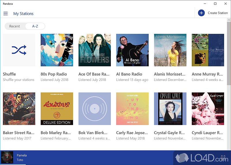 Hundreds of free radio stations - Screenshot of Pandora