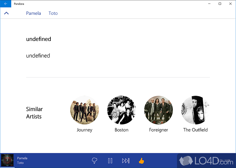 Get music recommendations live-streamed to your Android device - Screenshot of Pandora
