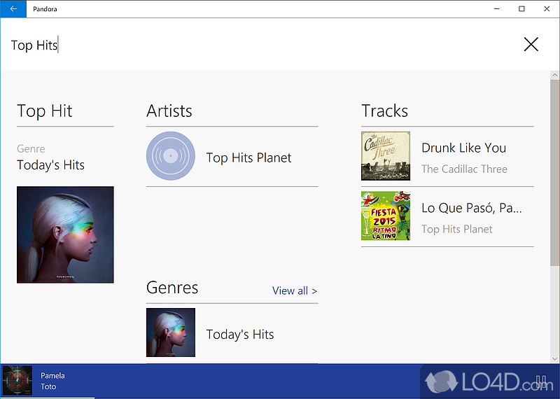 Recommends new music - Screenshot of Pandora