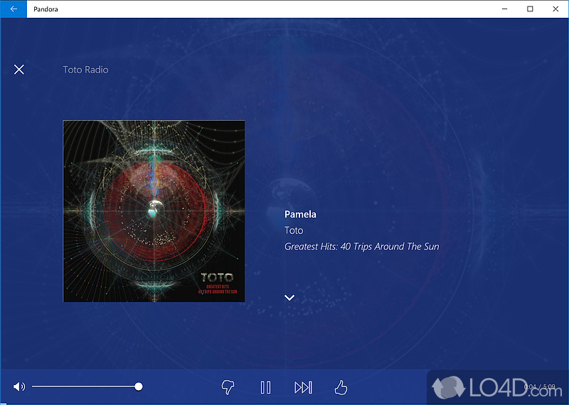 Find new music and listen to web radios with the help of a app that can stream the stations on the fly - Screenshot of Pandora