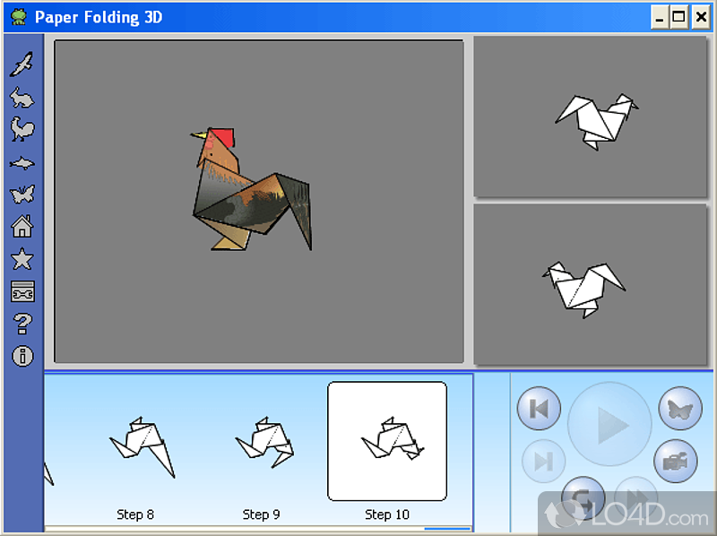 Paper Folding 3D: User interface - Screenshot of Paper Folding 3D