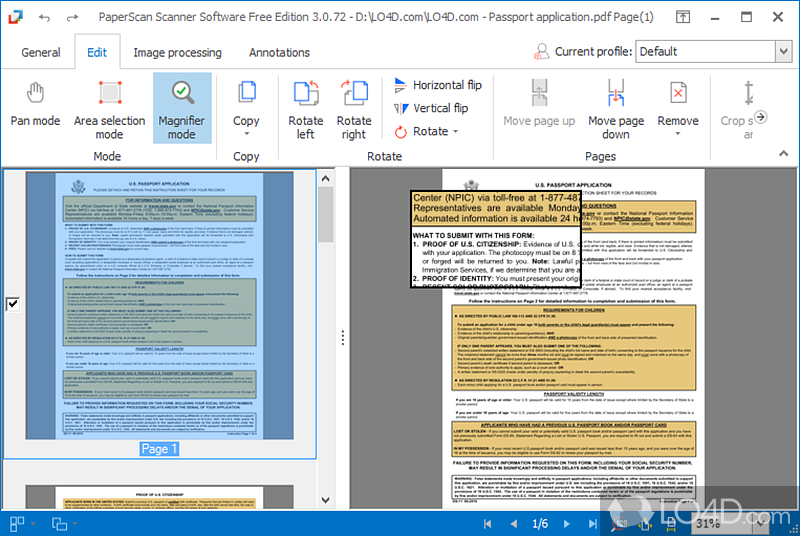 A good starting software package - Screenshot of PaperScan Free