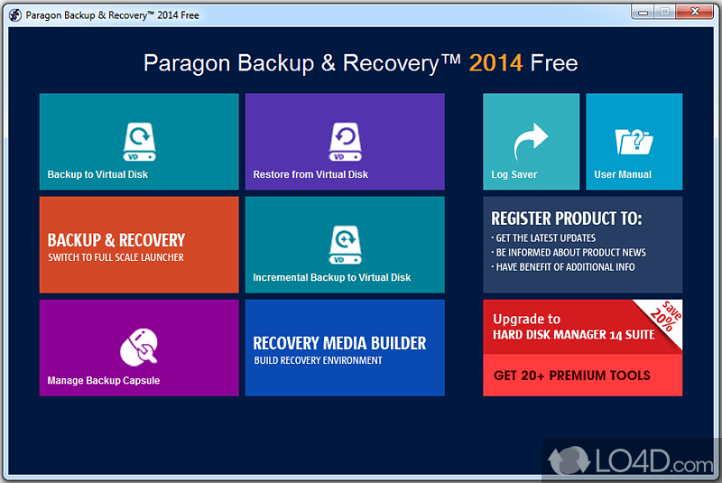 Powerful backup and recovery app that can perform incremental backups on external storage devices - Screenshot of Paragon Backup & Recovery Free