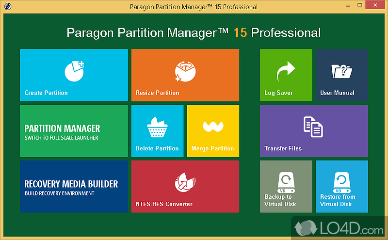 Ideal tool for re-structuring hard disk, managing, formatting, renaming - Screenshot of Paragon Partition Manager