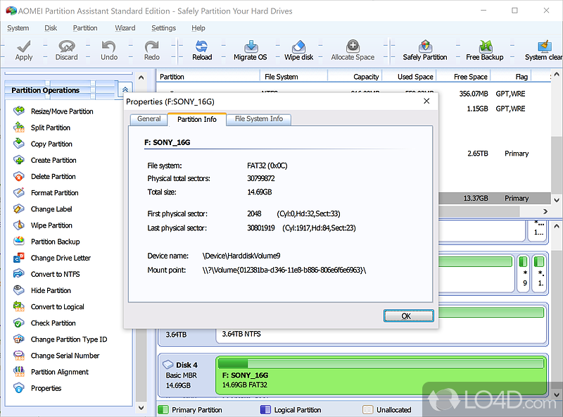 AOMEI Partition Assistant Standard: Easy to use - Screenshot of AOMEI Partition Assistant Standard