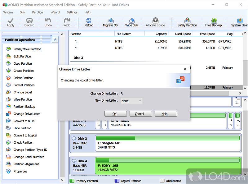 Extend Partition Wizard, Partition Copy Wizard - Screenshot of AOMEI Partition Assistant Standard