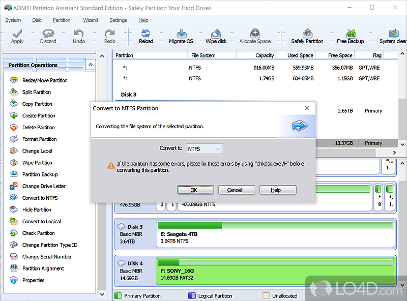 AOMEI Partition Assistant Standard: Disk Copy Wizard - Screenshot of AOMEI Partition Assistant Standard