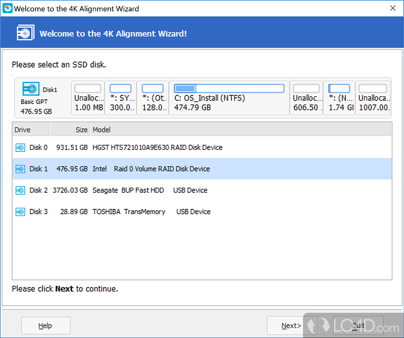 Copy partitions from one drive to another - Screenshot of EaseUS Partition Master Free