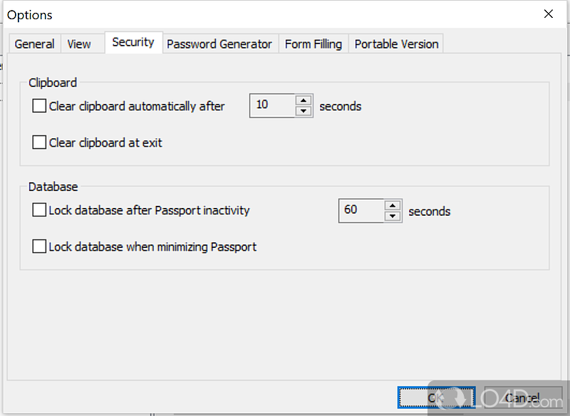 PassPort: User interface - Screenshot of PassPort