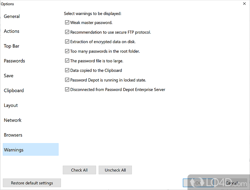 Protection against brute-force attacks - Screenshot of Password Depot