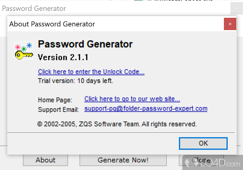 Powerful yet very easy to use functions for generating passwords - Screenshot of Password Generator